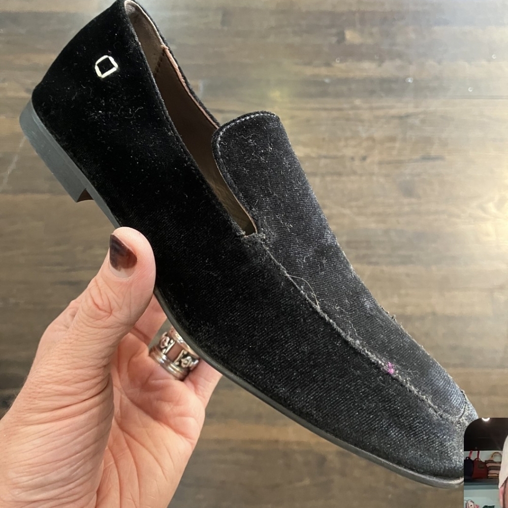 Luxurious Black Velvet Slip-On Loafers